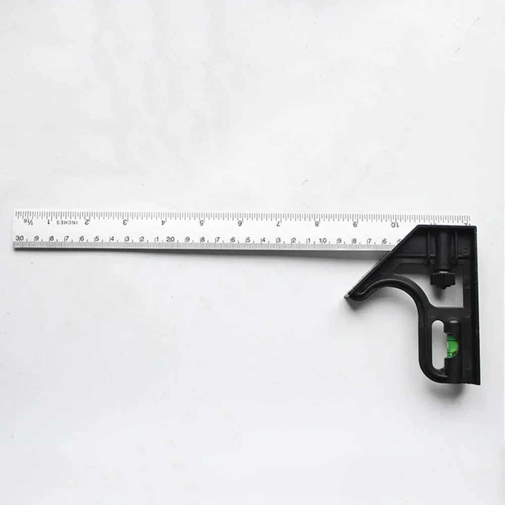 1PC Adjustable Combination Right Angle Ruler 90 Degrees With Bubble Level Gauge For Woodworking Multifunctional Measuring Tool
