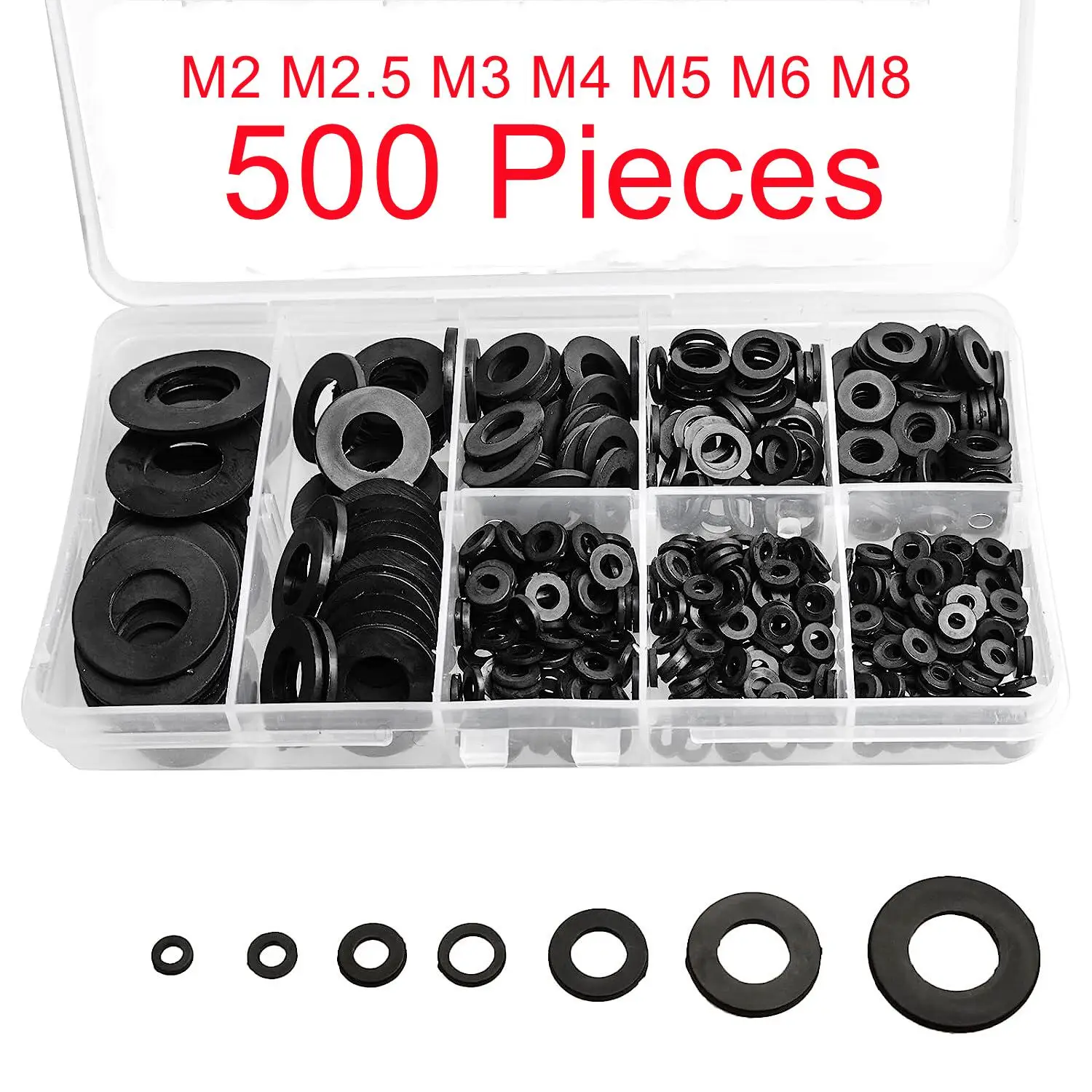 Rondelles Plastique Entretoise Nylon M2 M2.5 M3 M4 M5 M6 M8 M10 Rondelle pour Mécanique 500 Pcs
