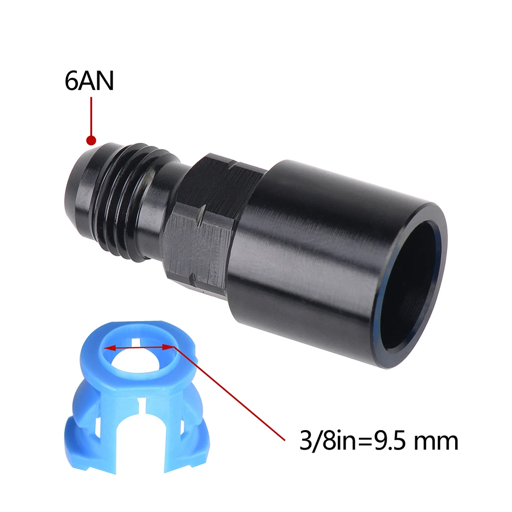 Aluminium AN6 AN8 Male to 5/16" 3/8" Quick Connection Female Push-On EFI Fitting Connector Oil Fuel Adapter