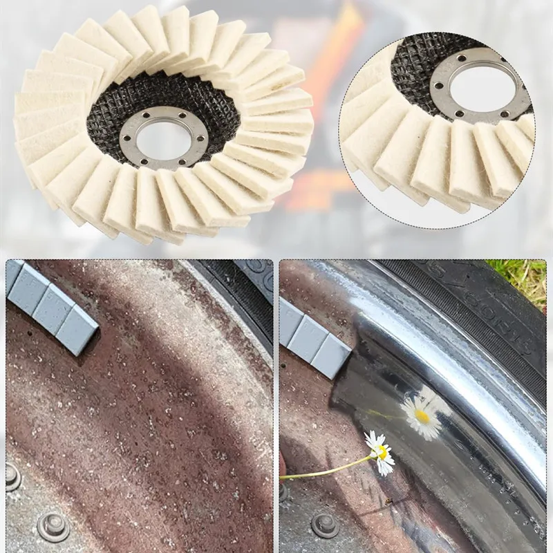 Wool Felt Flap Discs Polishing Wheel, Wheel Polish for Angle Grinder Wool Felt Flap Discs Polishing Wheel, Wheel Polish for Angle Grinder