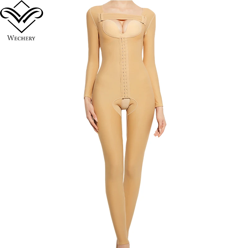 Wechery Body Shaper Women Compression Shapewear Bodysuit Full Length Jumpsuit Slimming Underwear