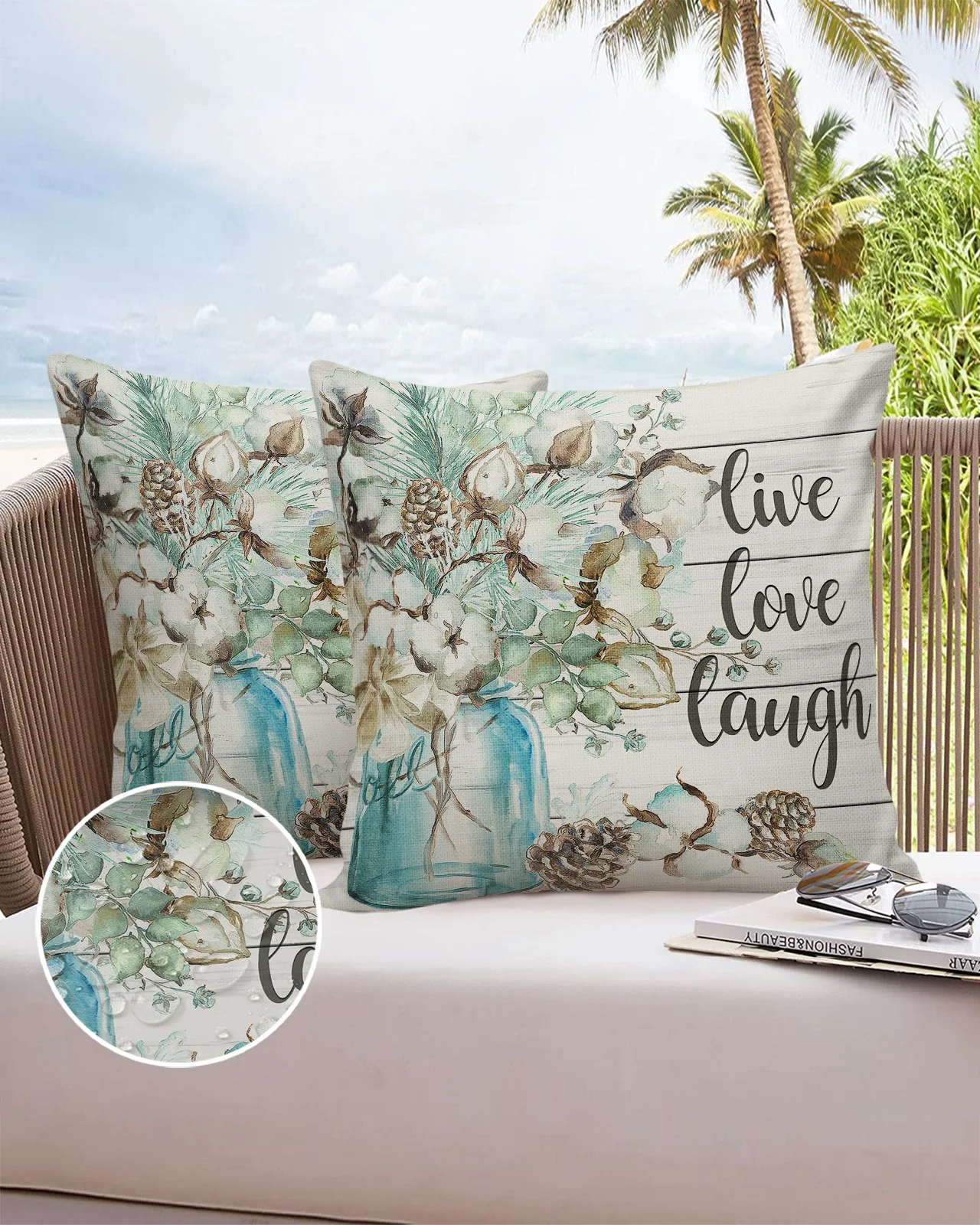 

Cotton Glass Bottle Vintage Wood Grain Waterproof Pillowcase Sofa Cushion Case Home Decor Bed Pillow Cover Car Cushion Cover
