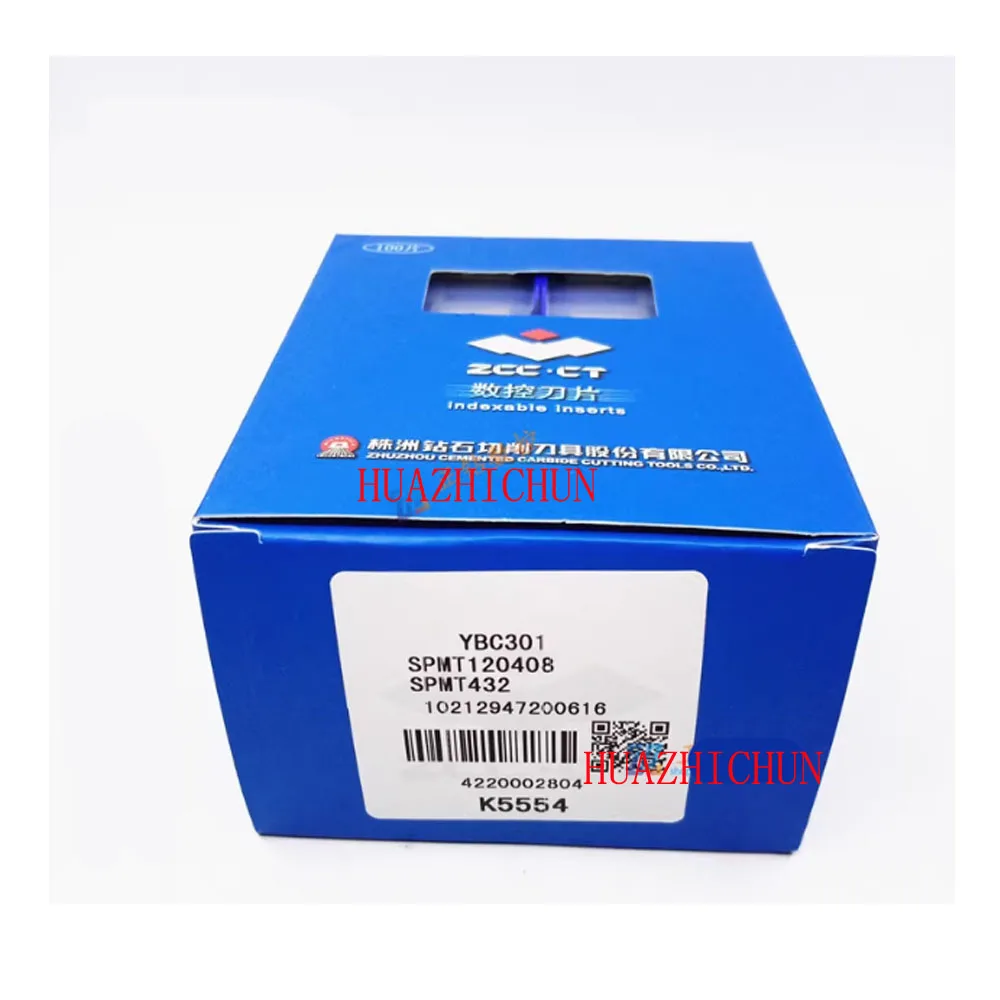 HUAZHICHUN 10pcs SPMT120408 YBC301 Cermet 인서트 내부 선삭 공구 CNC 절삭 공구 고품질 선반 도구