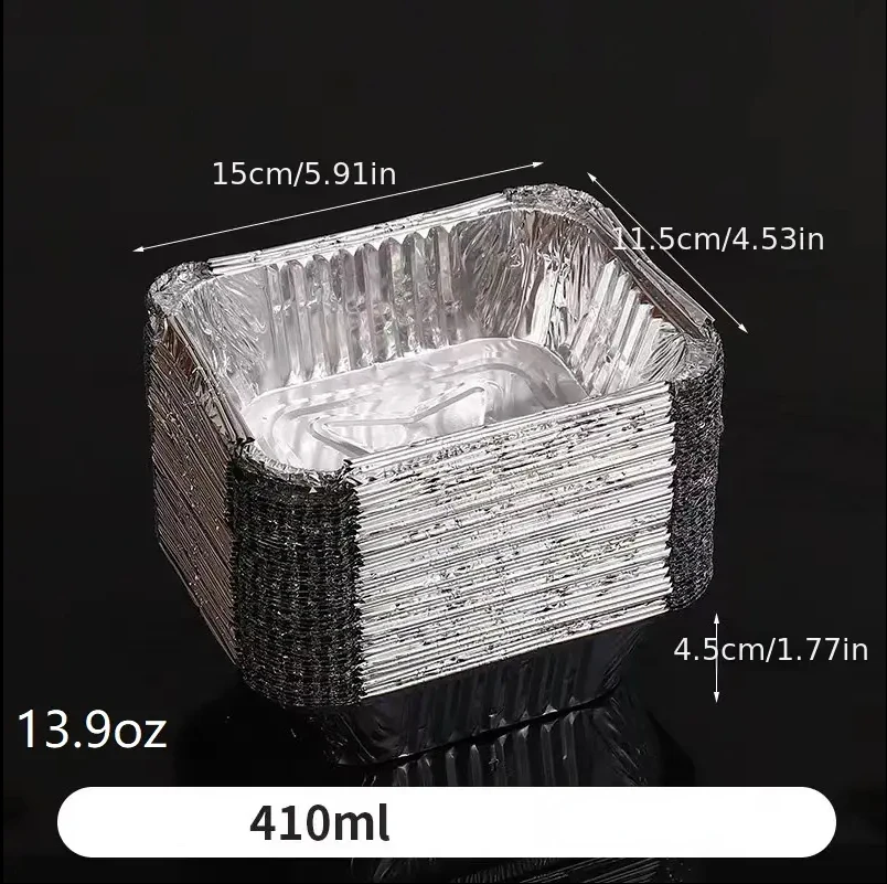thumbnail image 1 of 25/50 piezas de moldes desechables para hornear de aluminio, utensilios de cocina para hornear pasteles, pan, pastel de carne, moldes de aluminio para llevar, recipientes de almacenamiento para cocina, 1 of 5