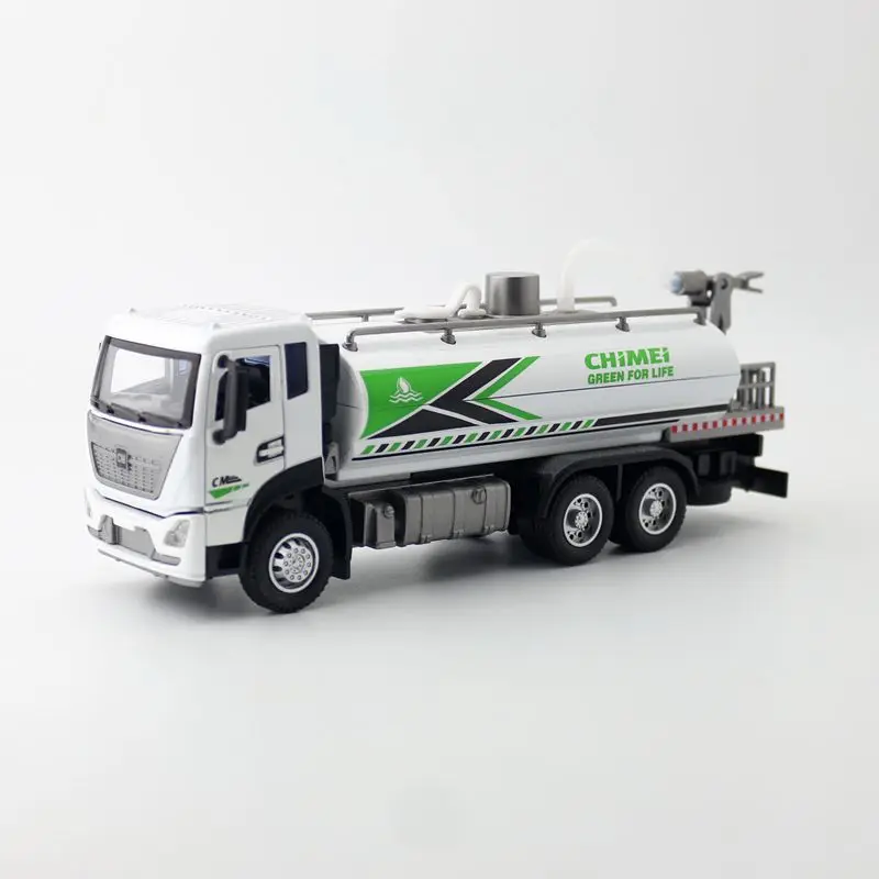 

1:32 Scale Sprinkler Truck Toy Car Diecast Engineering Vehicle Model Sound & Light Pull Back Educational Collection Gift Kid