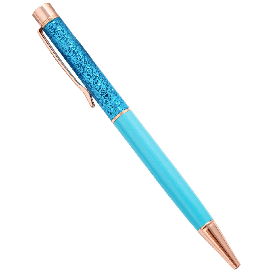 Vibrant Oil Gold Quicksand Luxury Ballpoint Pen - Premium Rotating Metal Design, 1.0mm Tip for School and Office Use
