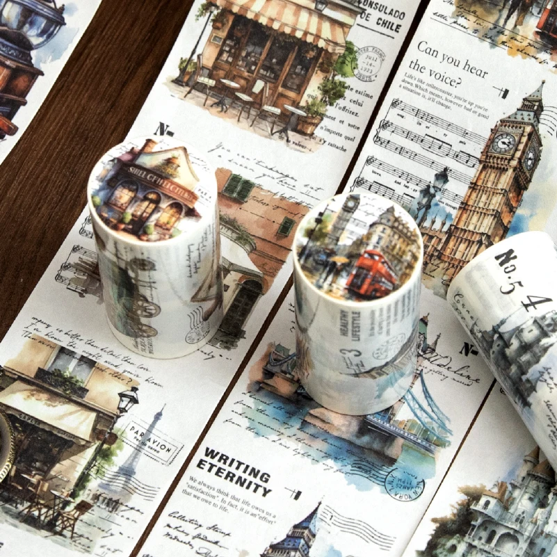 Yoofun 7.5x200cm A Journey of Relics Washi Tape for Collage Junk Journal Scrapbooking diy Stationery Masking Tape Labels 5
