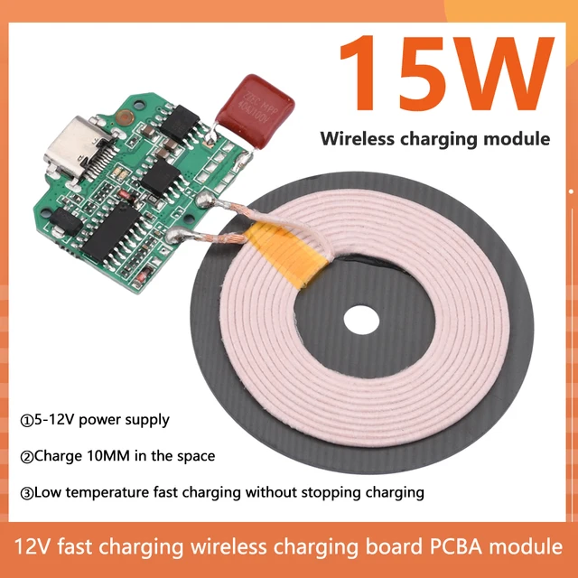 1pc Qi Wireless Charging Standard Caricabatterie Wireless Universale PCBA Circu Board Con Bobina Ricevore Wireless QI Fai Da Te - Foto 10