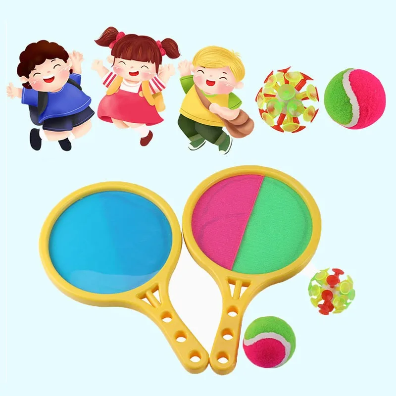Toss and Catch Balls Set Toss Paddle Beach Parent-Child Interactive Back Yard Games Lawn Target Throw Catch Sticky Outdoor Toys
