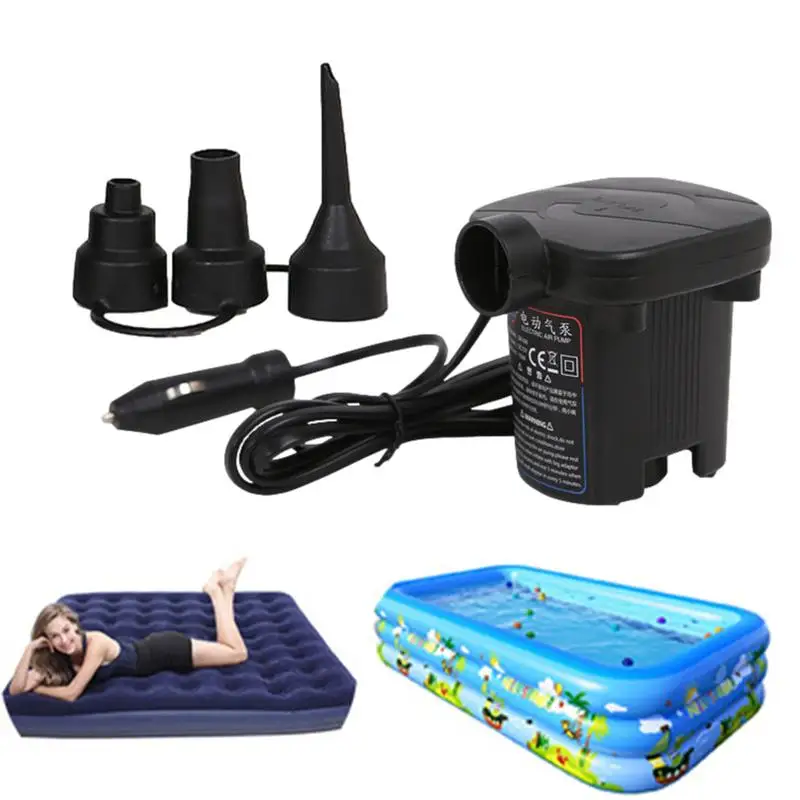 

Electric Air Pump with 3 Nozzles Portable Inflator Deflator Pump for Pool Car and Home Quick-Fill Portable Air Pump 3 Nozzles