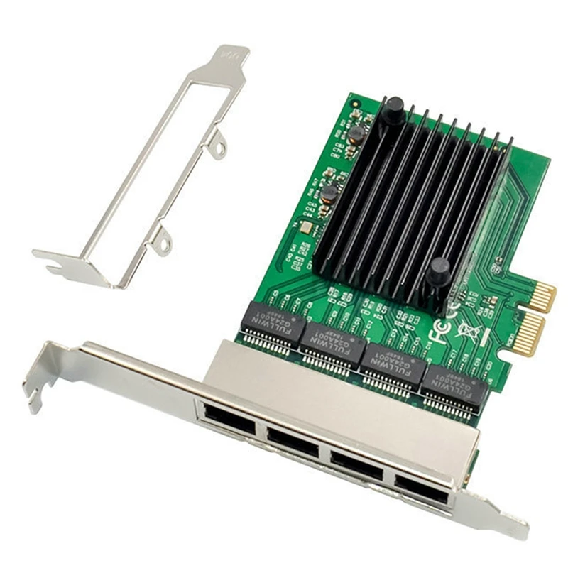 Ethernet Servidor Adaptador Gigabit Placa de Rede Pci-e x1 Interface Rj45 4-port