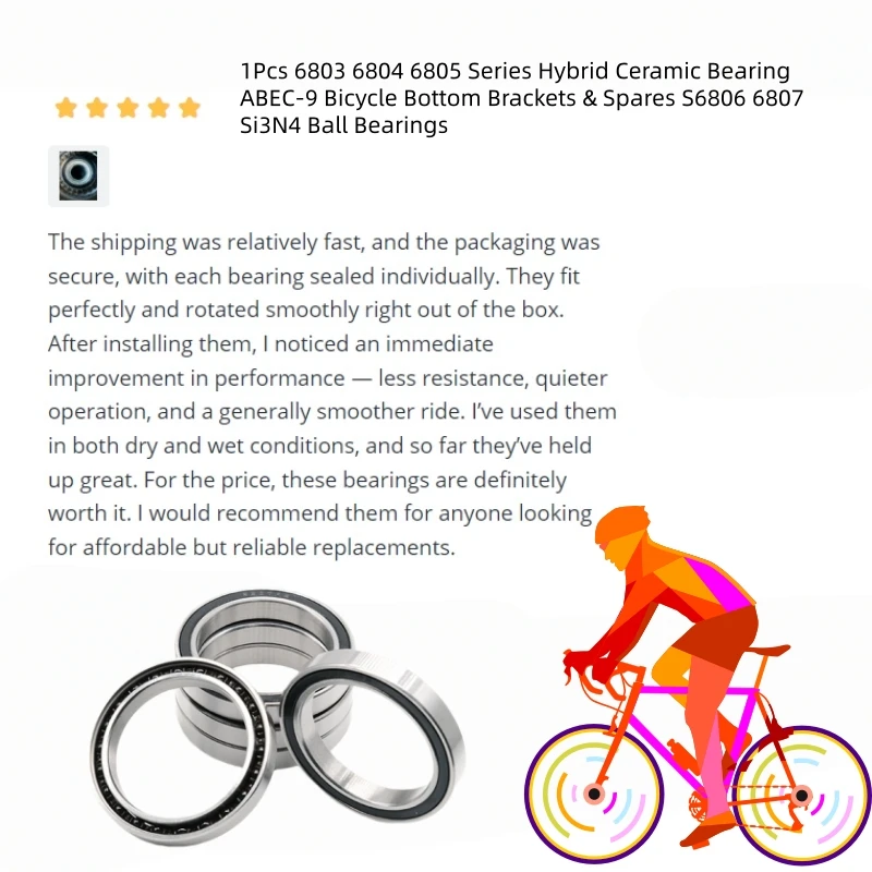 2 Stück 6000RS 2RS Fahrrad-Hybrid-Keramiklager 10x26x8mm Chromstahl Si3N4 Kugeln ABEC-9 Doppelt Gummigedichtet für MTB Rennrad – Detail 12