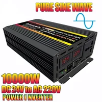 จอแสดงผล LCD อินเวอร์เตอร์พลังงานแสงอาทิตย์ 12V 24V ถึง 110 V/220 V Pure Sine Wave หม้อแปลงแรงดันไฟฟ้ารถ Charge Converter 8000/10000W 1
