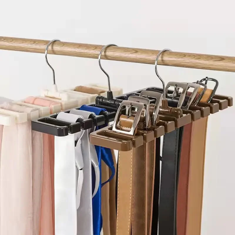 

Closet Tie Racks Hangers,Multifunction Scarf Belt Holder Wardrobe Organizer Storage for Men Women Black
