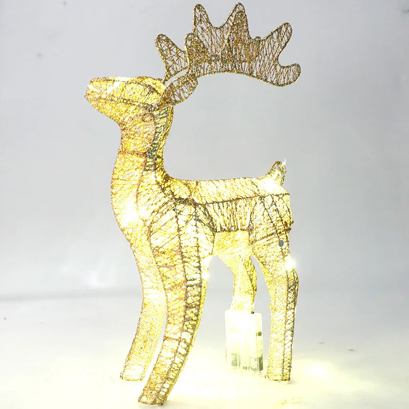 

Christmas handmade iron blonde hairGlowing Reindeer Decoration Iron Shelves Home Garden Yard Ornament Outdoor DecorHappy NewYear