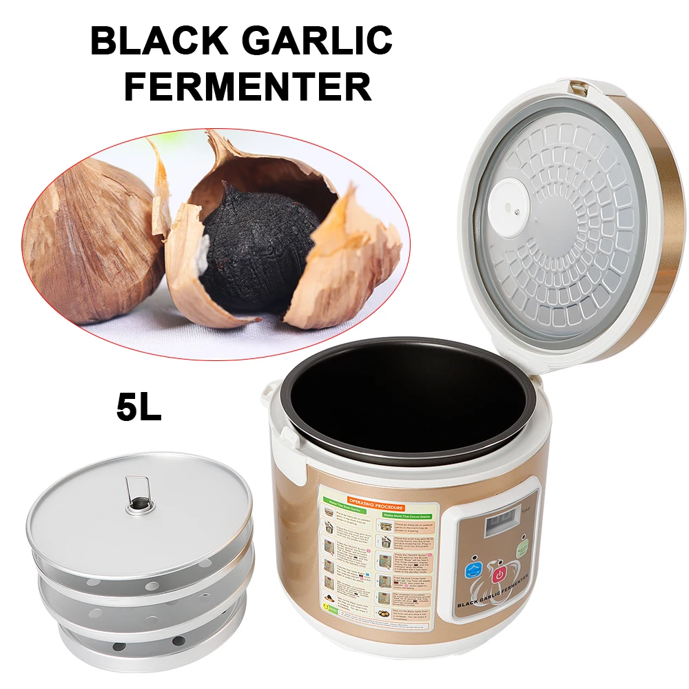 5 L Automatique Noir Ail Fermenteur, Nettoyage Facile, Smart Fresh Garlic Cooker