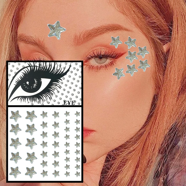 Crystal Tattoo Sticker Glitter Star Heart Temporary Tattoo for Eyeliner  Makeup Face Diamond 3D Rhinestone Tattoo Stickers - AliExpress