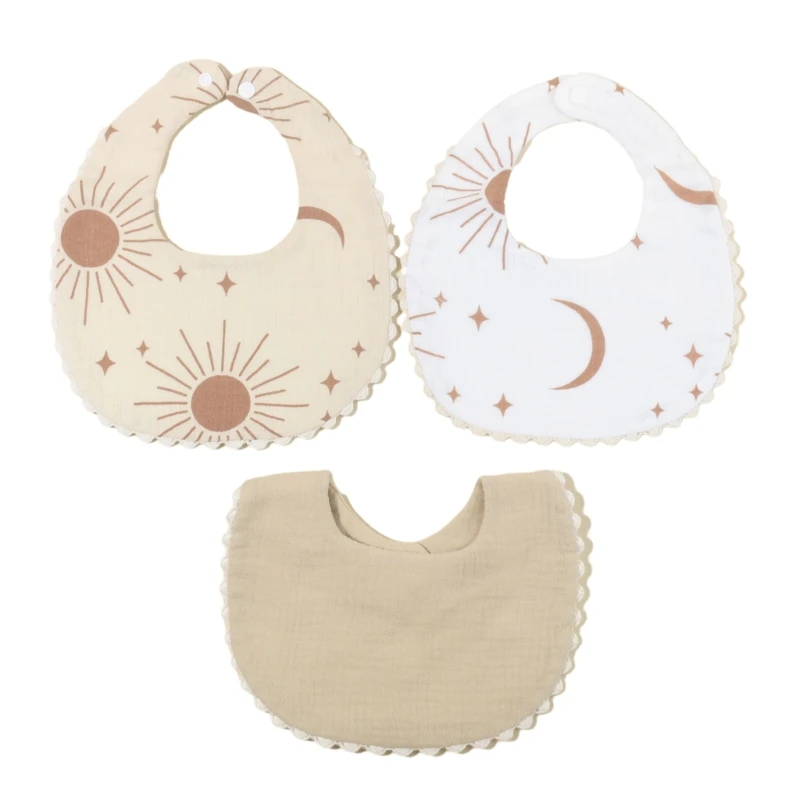 

3pcs Baby Bibs Set for Boys Girls Print Burp Cloths Cotton Saliva Towel QX2D