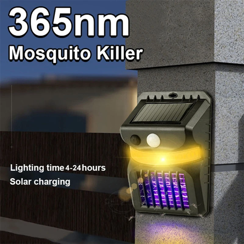 Tanie 2 w 1 LED Solar Mosquito zabijanie kinkiet odkryty ultrafioletowe porażenie prądem sklep