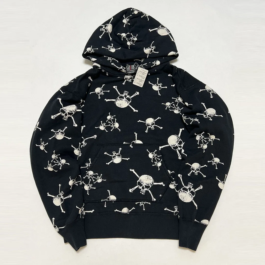

Top quality SAINT SHERMER COLLAB Hooded Sweatshirts Skull Printed Men Women Oversize Vintage Hoodie
