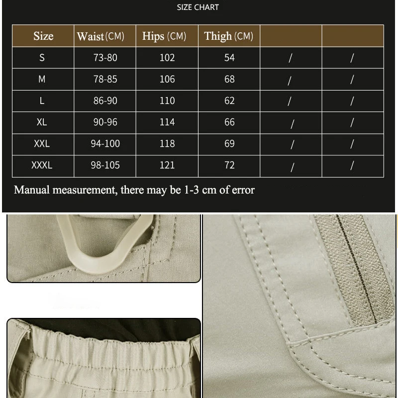 Cargo Shorts Men Summer Tactical Pants Quick Dry Short Trousers Male Hiking Hunting Pant Multi-Pocket Knee Length Men's Trousers 6