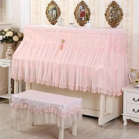 Modern Minimalist Fabric Lace Piano Cover Piano Dust Cover All Inclusive European Style Split Half Bench Cloth