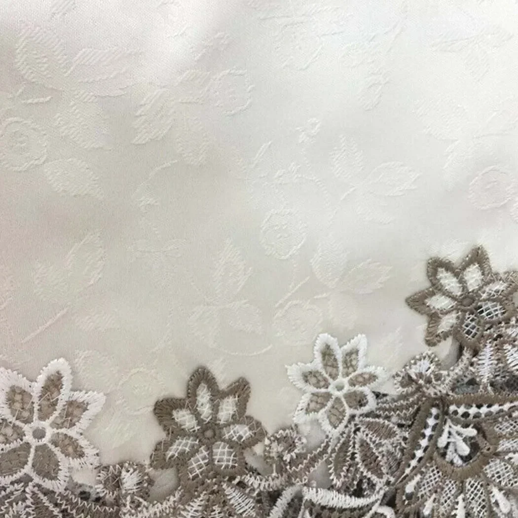 European Modern Fabric Lace Trim Hotel Restaurant Banquet Party Big Tablecloth Bedroom Balcony Small Round Table Cloth Tapete - 6