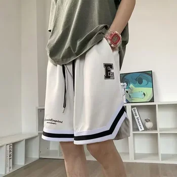Trendy Brand Summer Slim Cropped Pants Outdoor American Casual Pants, Loose Oversized Basketball Sports Pants 1