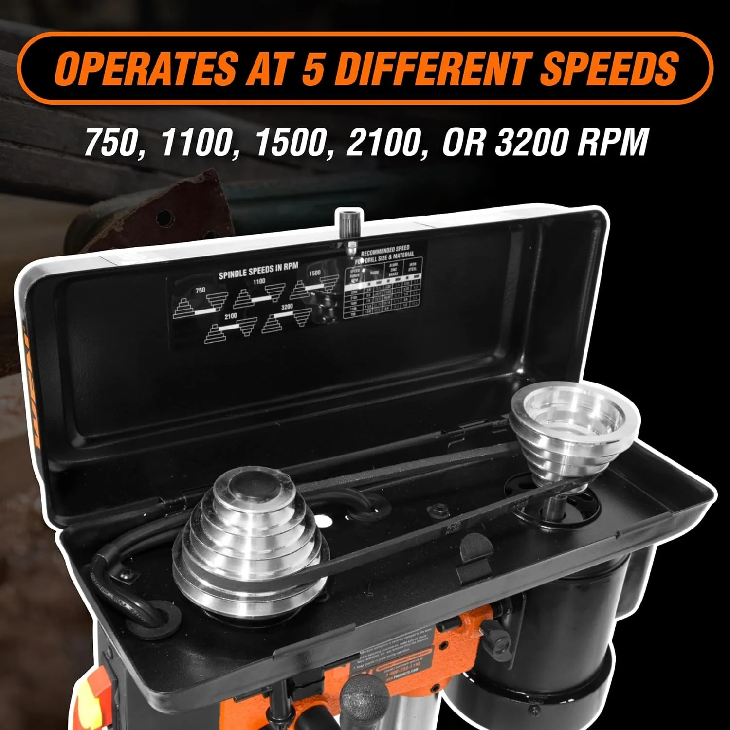2.3-Amp 8-Inch 5-Speed Cast Iron Benchtop Drill Press (4206T) woodworking drill accessories