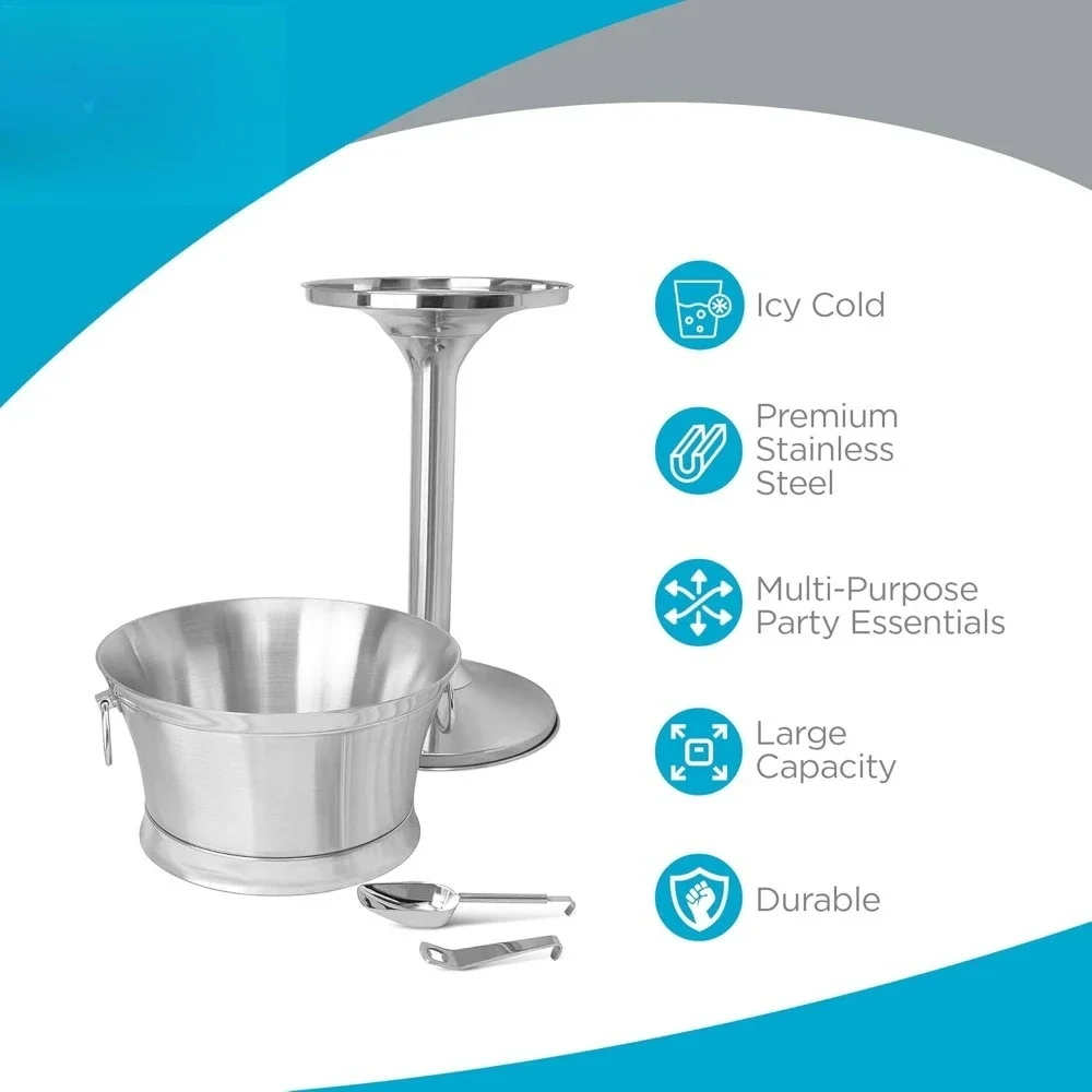 Stainless Steel Beverage Tub with Stand 3