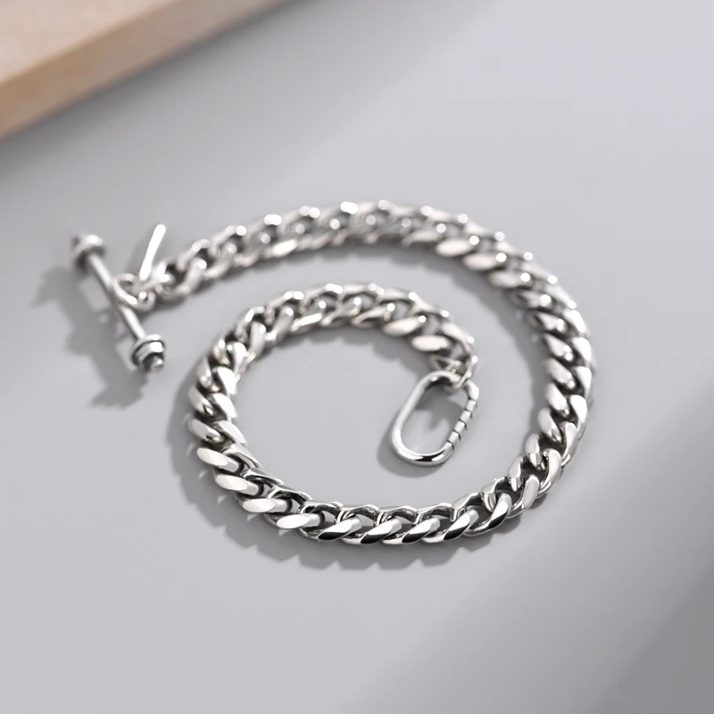 

ZABRA S925 Silver Cuban Bracelet for Men's and Women's Birthday Gift Fashionable Light Luxury and Unique Boys' Handicrafts