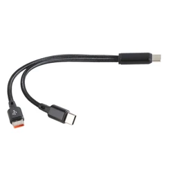 Dual USB - C Extension Splitter Cable - 0.2m (Black)