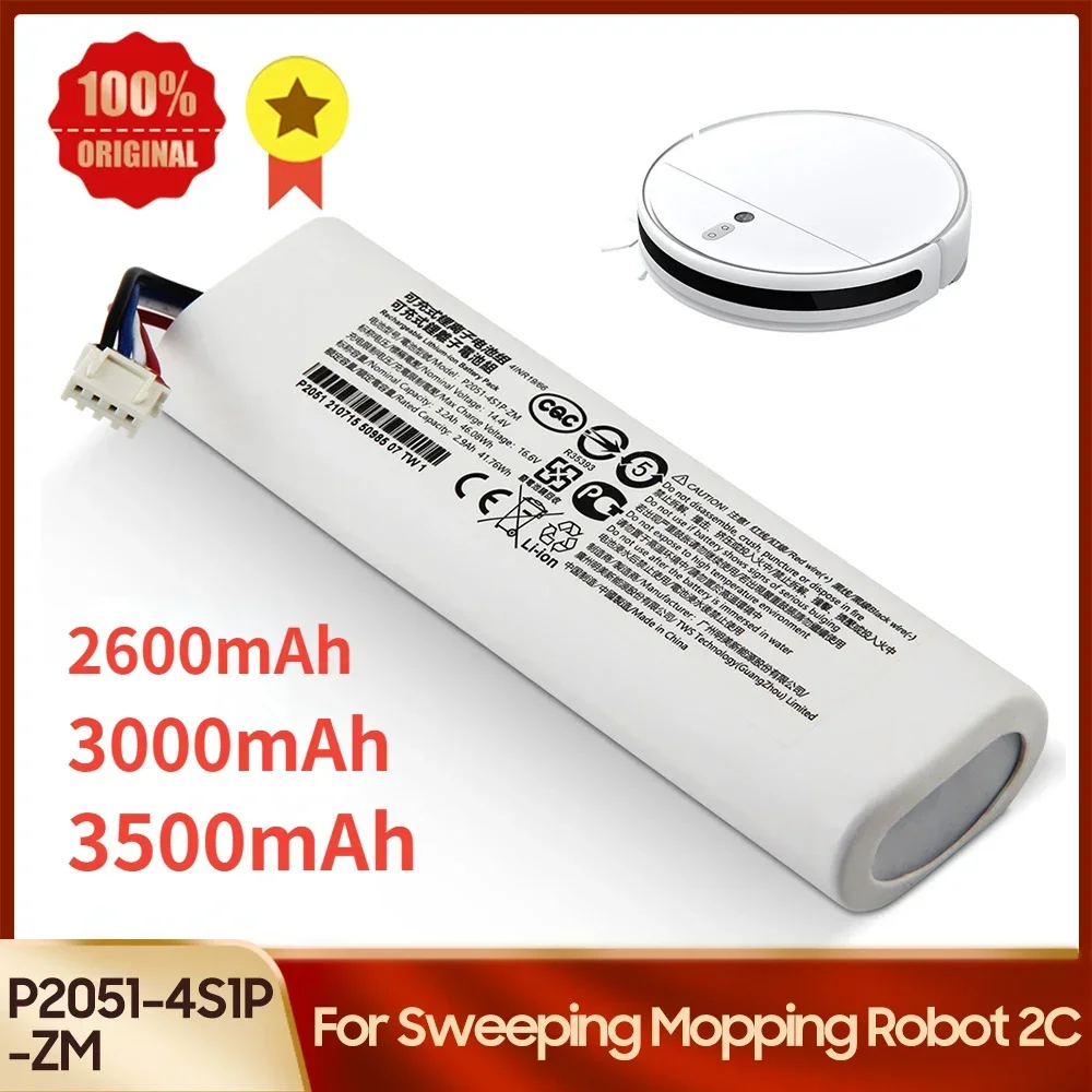 

Original 2600mAh Rechargeable Lithium-ion Battery Pack P2051-4S1P-ZMFor Xiaomi Mijia Mi Sweeping Mopping Robot Vacuum Cleaner 2C