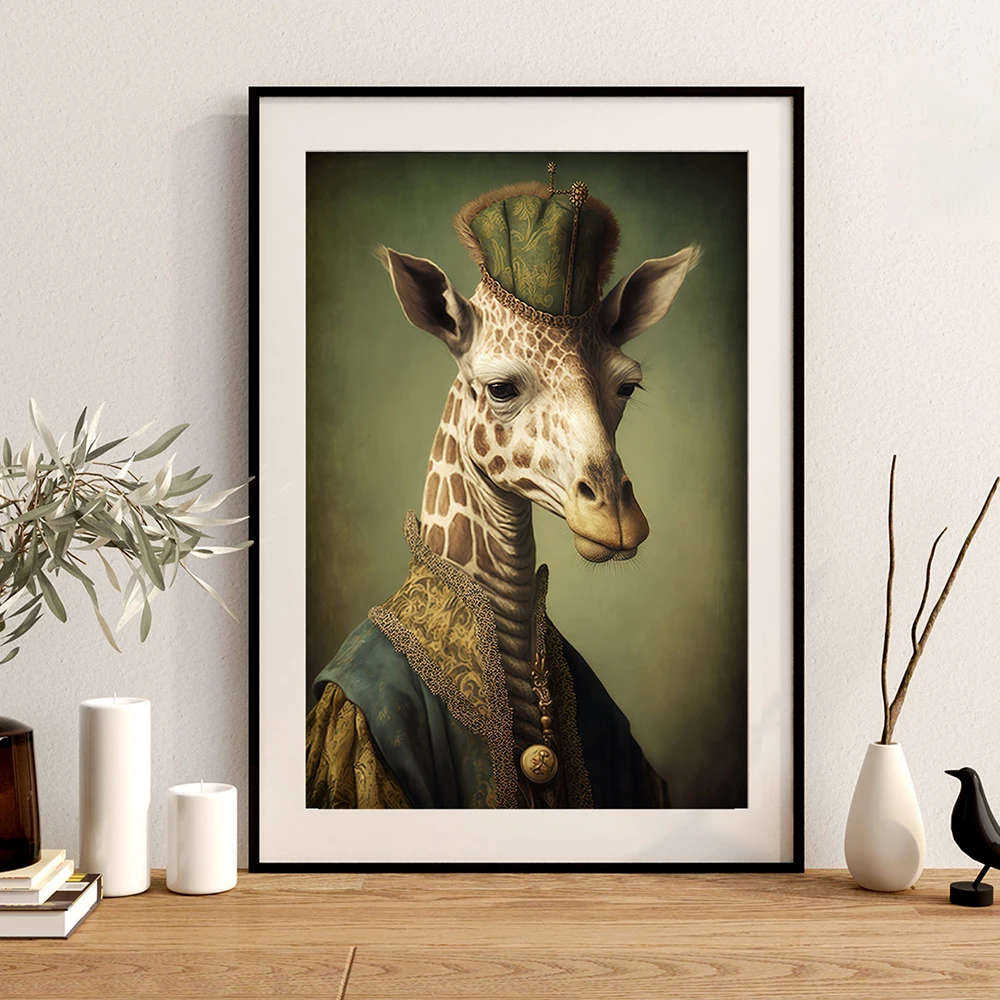 

Aristocratic Giraffe Home Decor Painting Quirky Animal Wall Art Modern Photo For Bathroom Living Room Poster Ideas