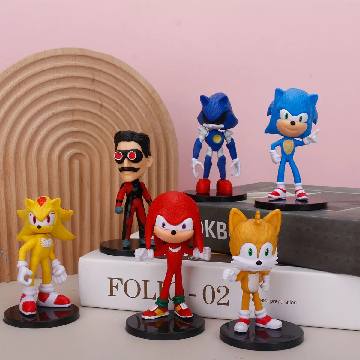

6Pcs/ Set Sonic The Hedgehog Figure Ornaments Model Pvc Cartoon Miles Prower Knuckles The Echidna Child Gift Toy