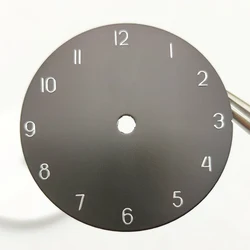 28.5mm Silver Reflective Arabic Numerals Dial with Customized Logo - 28.5mm (Matte black)