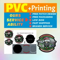 Пользовательские 3D нашивки из ПВХ, персонализированные резиновые нашивки, утюг на куртках, шапки, индивидуальные военные силиконовые нашивки из ПВХ на липучке — изображение 3