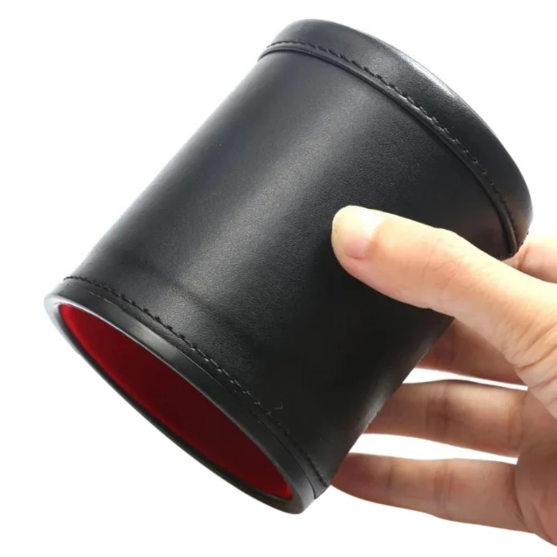 Taza De Dados De Cuero PU Con Forro De Fieltro – Set Con 5 Dados Para Juegos De Fiesta