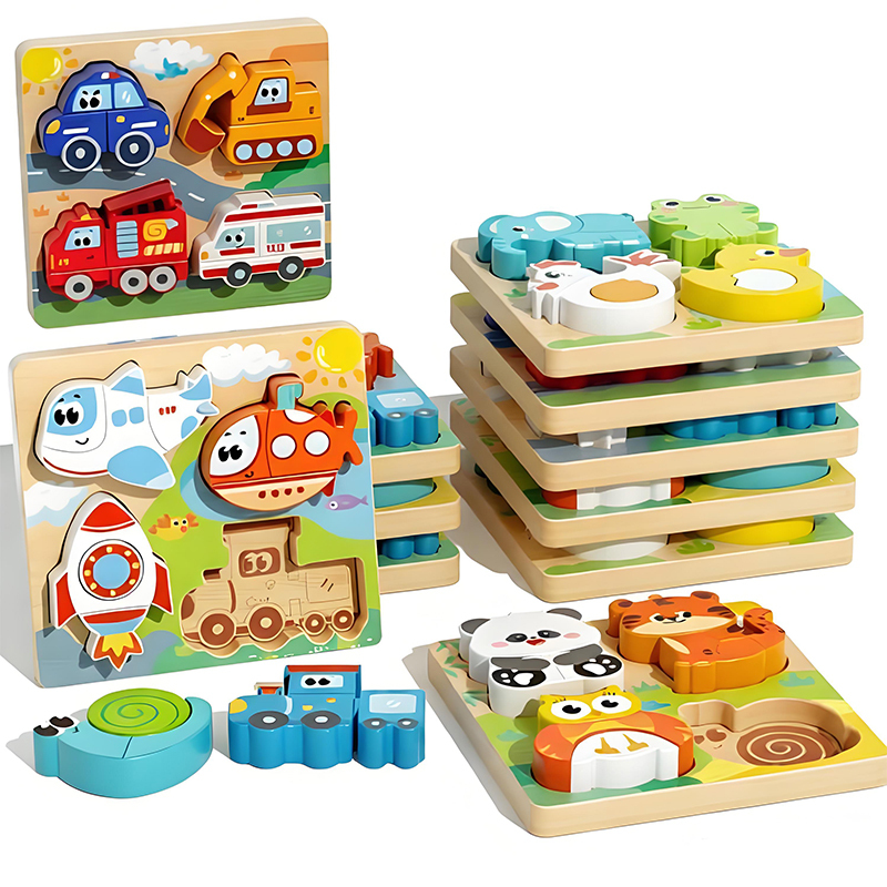 Boys & Girls Educational Toy Gift Kids Infant Baby Puzzle Toys Wooden Matching Puzzles Game Montessori Toys for Toddlers 1 2 3 Y