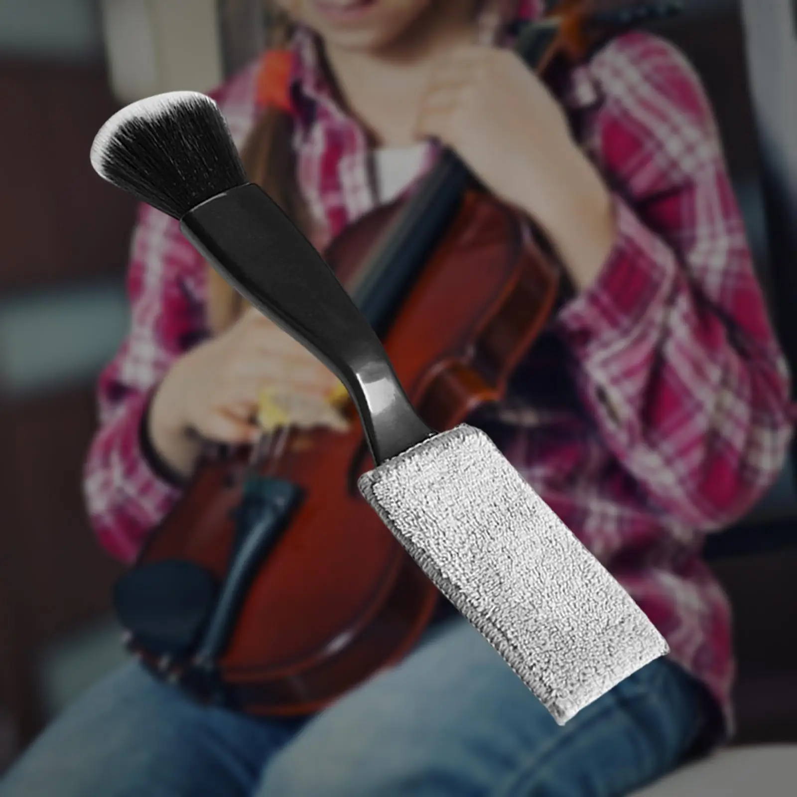 Musical Instrument Cleaning Brush Eletric Guitar Dust Remover Brush Dedusting Brush for Eletric Guitar Ukulele Violin Repair
