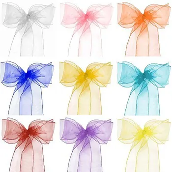 Ceintures de chaise en Organza rose, 10 pièces/lot, rubans de décoration de chaise de mariage, nœuds pour couverture, Banquet, fête de mariage, événement, vert menthe 1