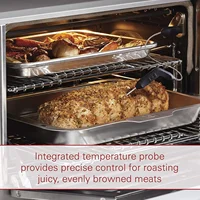 Wolf Gourmet Elite Digital Convection Toaster Oven with Temperature Probe, Stainless Steel and Red Knobs 2