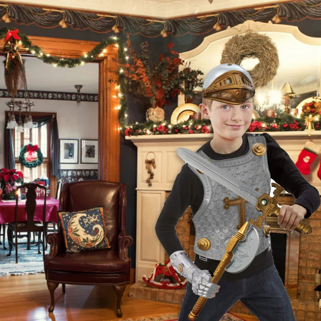 Medieval Knight Armor Kit Kids Pretend Armor Toys Knight Gear In Shining Armor Children Cosplay Costume Accessories 4