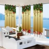 1PC New Fashionable, Simple and  Christmas bell Home Decoration Print Perforated Waterproof Curtain, Machine Washable, Su 4