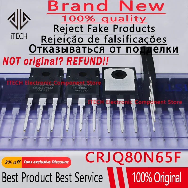 10pcs/lot Original CRJQ80N65F CRJQ80N65 80N65F 43A/650V TO-247 MOSFET New and Genuine