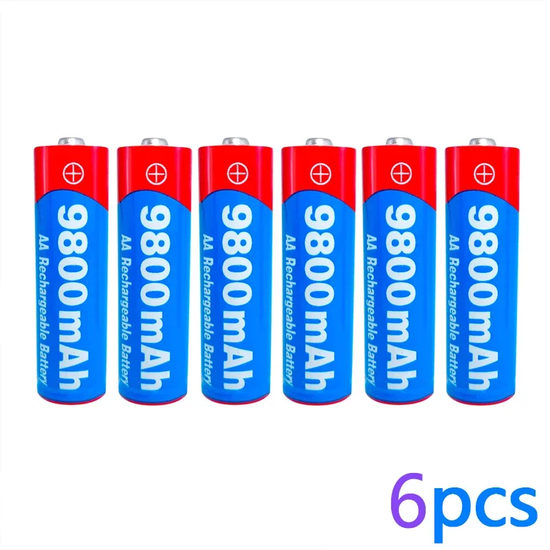 100% Original New AA rechargeable 1.5V 9800mAh Battery for led light toy Camera Microphone