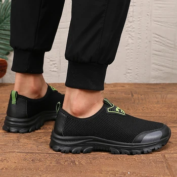 أحذية رجالية مسطحة سهلة الارتداء مع تصميم عصري شبكي بسيط، أحذية مشي مريحة وخفيفة الوزن وخفيفة الوزن في الهواء الطلق 6