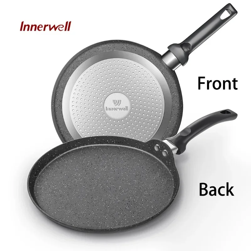 Innerwell Nonstick Frying Pan Skillet, 8 Inch Non Stick Frying Pans Egg Pan  Omelet Pans 100% PTFE PFOA-Free, Non-Toxic Skillets Healthy Stone Cookware