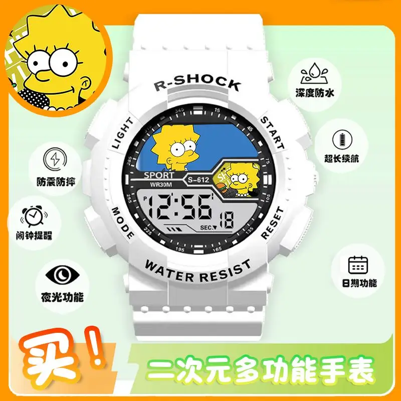 Cartoon Anime Waterproof Sports Chronograph Watch for Kids - Fun Birthday Gift
