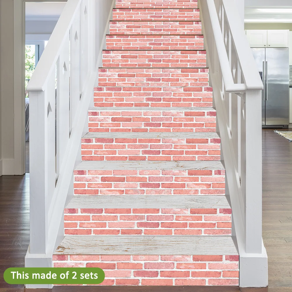 Holz Vintage Getreide Stairway Vinyl Boden Tür Aufkleber Adhesive DIY Wasserdichte Treppe Tapete Für Treppen Aufkleber Wohnkultur – Detail 31